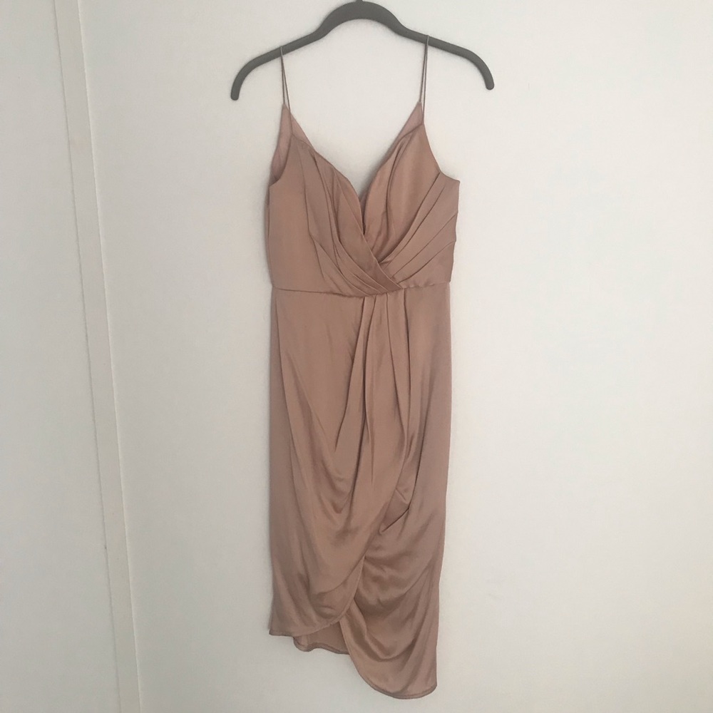 Zimmermann Blush Tan Wrap Midi Dress